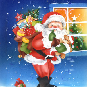 Tarjeta Festiva Santa que agita adiós
