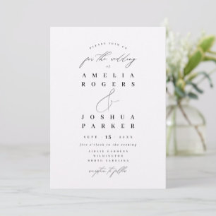 Invitación Boda de caligrafía moderna minimalista
