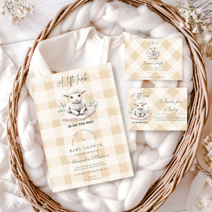 Tarjeta De Recepción Un pequeño potro de cordero Baby Shower Diapper Ra