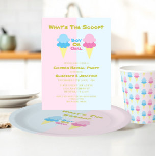 Invitación Revelación de género con helado