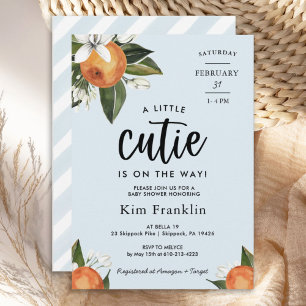 Invitación Un pequeño Naranja de clementine cutie BABY SHOWER