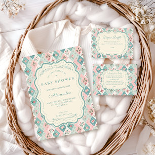 Invitación Baby Shower en Jardín Botánico Vintage