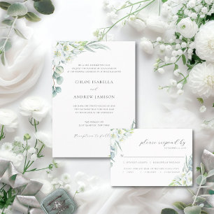 Invitación Chloe Simple Elegante Verdor Boda cristiano