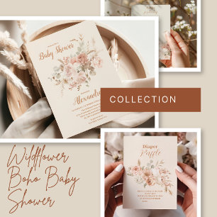Invitación Wildflower Boho Baby Shower