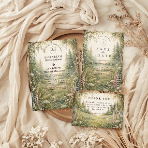 Tarjeta De Agradecimiento Boda en el bosque encantado