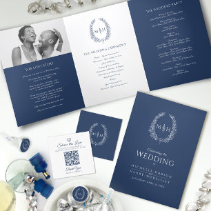 Tarjeta De Recepción Boda QR foto compartir hojas de oval de corazón mo
