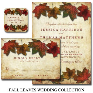 Invitación a la boda de las hojas de otoño