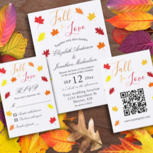 Invitación Caer Enamorada El otoño deja Boda