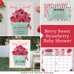Berry Sweet Birthday Party Invitación Strawberry