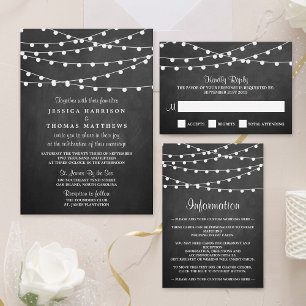 Invitación La Cadena Se Ilumina En La Colección Boda Chalkboa