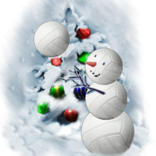 Tarjeta Festiva Navidades Snowman de voleibol