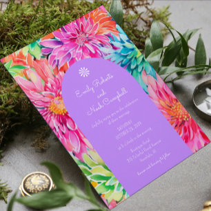 Invitación Boda floral colorido de color tropical moderno