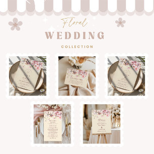 Invitación Boda Romántica de Floración de Primavera
