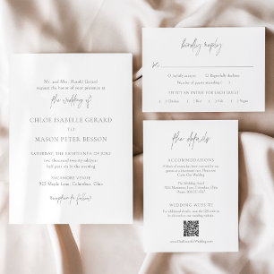 Tarjeta De Confirmación De Asistencia Chloe Gray Elegant Wedding