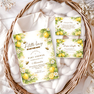 Tarjeta De Recepción Rifa de pañal de abeja de limón soleado