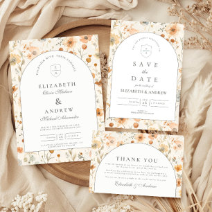 Tarjeta De Agradecimiento Boda de pradera botánica suave