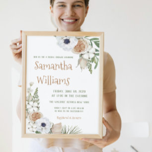 Invitación Baby Shower Botánico de Algodón