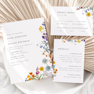 Invitación Boda de flores silvestres de época