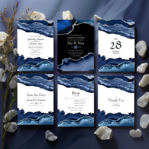 Tarjeta De Agradecimiento Boda de la Marina y el Agate de Plata