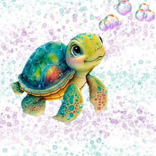 Invitación Watercolor Adorable Turba Burbujas Baby Shower