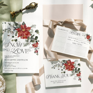 Tarjeta de receta para duchas nupciales de inviern