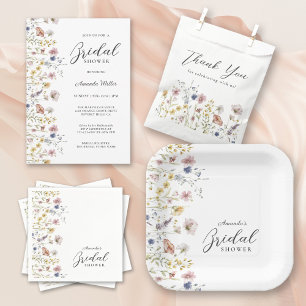 Servilleta De Papel Watercolor Flores silvestres Floral Ducha de novia