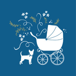 Invitación Chihuahua Perro Baby Shower Blue Boy