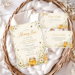 Invitación Ducha de Bebé Abeja de Miel Pequeña