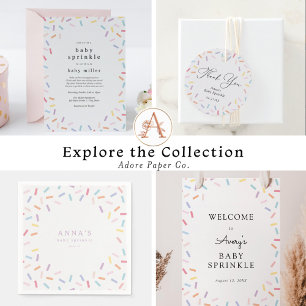 Bebé de confeti arco iris rociado por invitación p