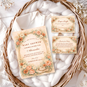 Invitación Chorreada Floral de Vaquera para Baby Shower