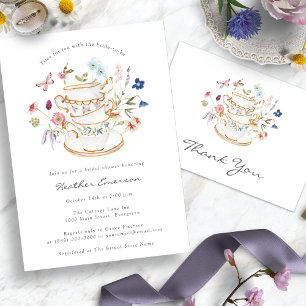 Invitación Fiesta del té de novia floral
