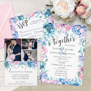 Invitación a la boda rústica con acuarela