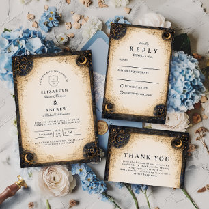 Tarjeta De Agradecimiento Boda Nocturna Astral