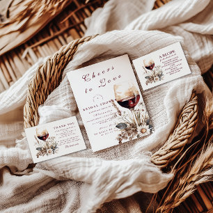 Servilleta De Papel Despedida de soltera con vino tinto romántico Rosa