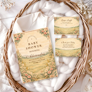 Invitación Baby Shower Floral del Desierto Occidental