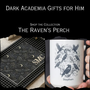 Taza Nombre gótico cuervo de Dark Academia