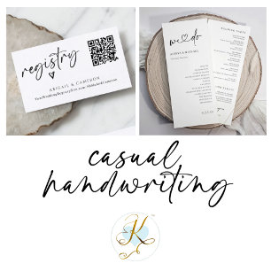Póster Bridal Shower Cards Gifts Sign Modern Handwriting