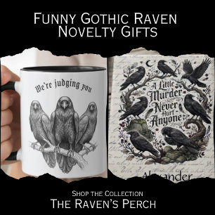 Taza Bicolor Regalo de amante de cuervo gótico humor de introve