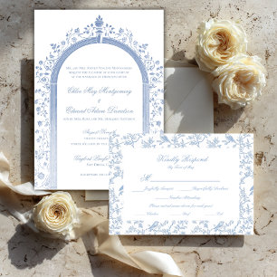 Tarjetas de Enclosure con Detalles de Toile Floral