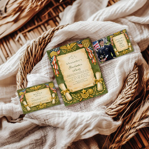 Tarjeta De Confirmación De Asistencia Fiesta de Graduación Militar Patriótica