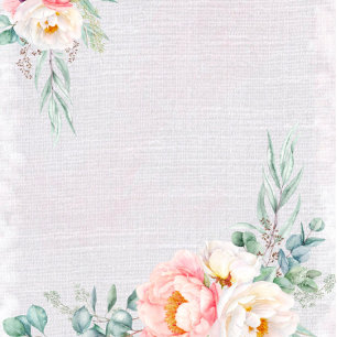 Invitación Elegantes personajes rosados y Boda de eucalipto