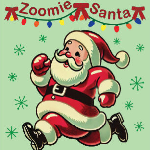 Pegatina Cuadrada Zoomie Santa Navidades