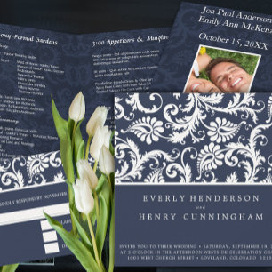 Invitación a la boda de la Damasco de Coral y cham