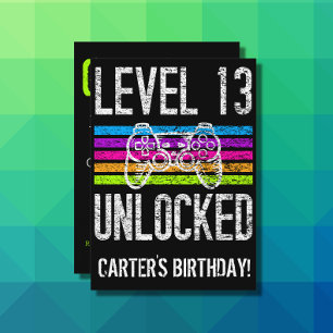 Camiseta Nivel 13 Desbloqueado 13 cumpleaños personalizado