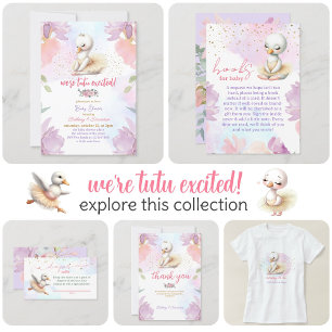 Invitación Tutu excitado bebé niña ducha