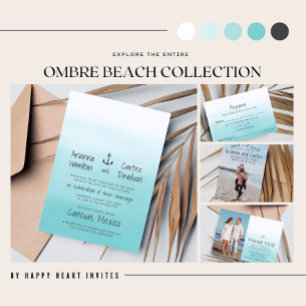 Invitación Boda de Ancla Oceánica de Ombre Beach