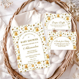 Invitación Dulce fiesta de bebé de la abeja de miel