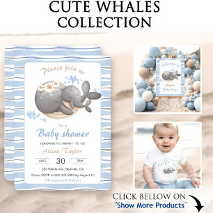 Servilleta De Papel Boy Nautical Whale Blue Summer Boy Baby Shower