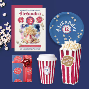 Caja Para Regalos Pintura moderna de película de palomitas de rayas 