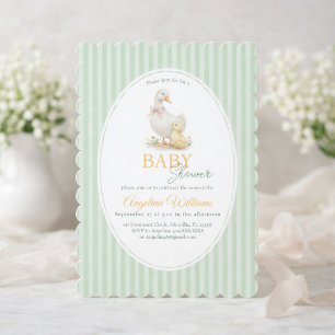 Invitación para Baby Shower de Mamá Gansa y su Ans
